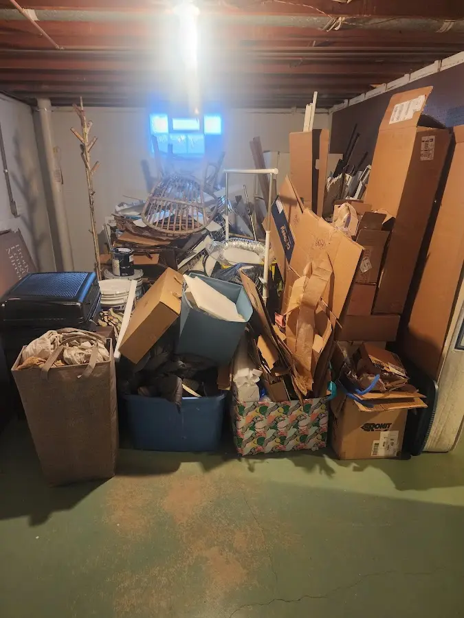 Roll-off dumpster container at job site for 2 Yard Dumpster Rental in Orangetown